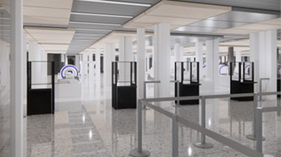 Concourse F Security Checkpoint Rendering